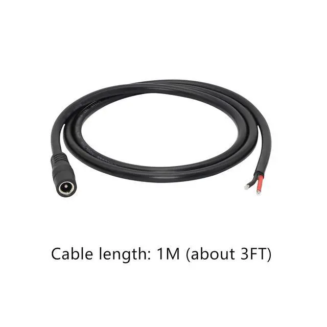 Alt view image 6 of 7 - DC Power Pigtails Cable,3FT DC 5.5MM x 2.1MM Female Plug to Bare Wire Open End Power Wire Supply Repair Cable,16 AWG Barrel Connector Pigtail for CCTV Security Camera,DVR,LED Strip Light Etc-2 Pcs(F)