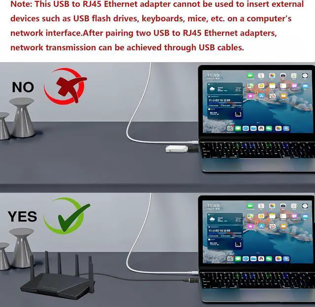 Alt view image 5 of 6 - 2 Pcs USB to RJ45 Ethernet Adapter Black USB2.0 Female to RJ45 8P4C Male Conversion Adapter for Camera,ADSL Modem,Router,Laptops,Desktop Computers,etc