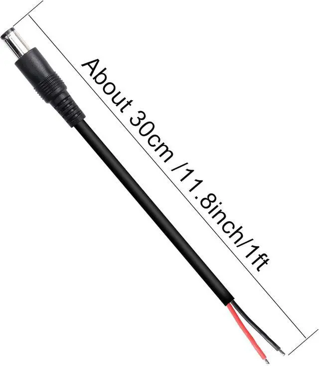 Alt view image 6 of 6 - 2 Pack DC6330 Power Pigtails Cable, DC 6.3mm x 3.0mm Male Plug Jack to Bare Wire Open End, 1FT Power Supply Replacement Repair Cord, for All-in-one Computer, 30cm