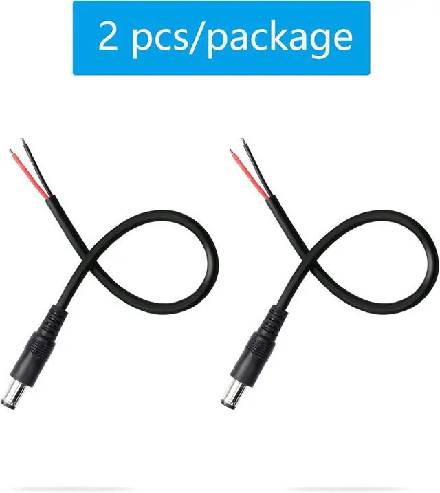 Alt view image 3 of 6 - 2 Pack DC6330 Power Pigtails Cable, DC 6.3mm x 3.0mm Male Plug Jack to Bare Wire Open End, 1FT Power Supply Replacement Repair Cord, for All-in-one Computer, 30cm