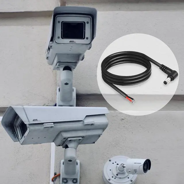 Alt view image 2 of 6 - 2 Pack 90 Degree DC Power Pigtails Cable, Right Angle DC 5.5mm x 2.1mm Male Plug to Bare Wire Open End Power Supply Replacement Repair Cord, for Monitors, LED Strip Light, Camera,3FT 1m