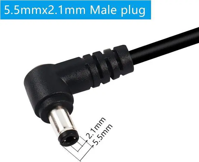 Alt view image 3 of 6 - 2 Pack 90 Degree DC Power Pigtails Cable, Right Angle DC 5.5mm x 2.1mm Male Plug to Bare Wire Open End Power Supply Replacement Repair Cord, for Monitors, LED Strip Light, Camera,3FT 1m