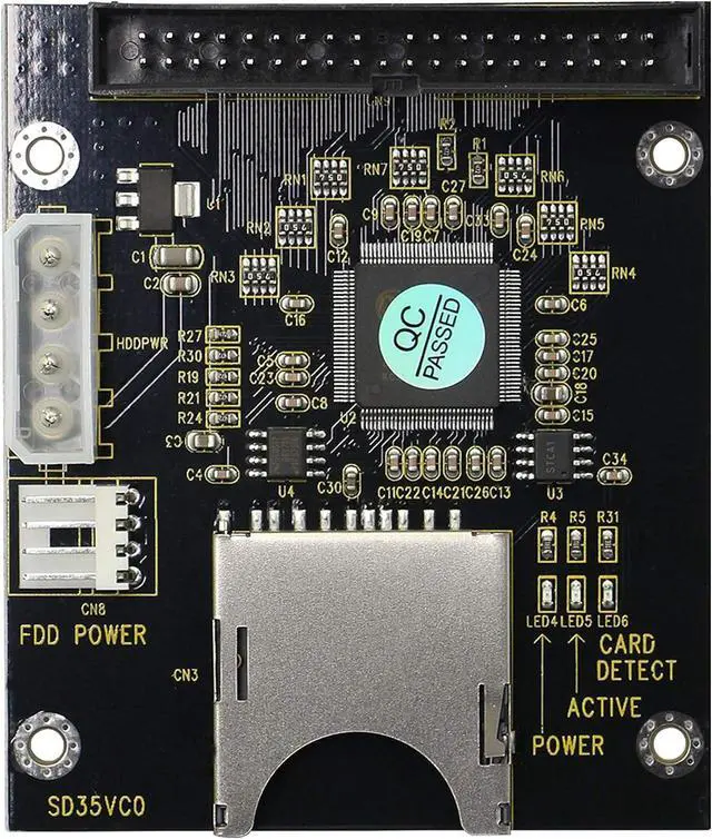 Alt view image 3 of 6 - SD SDHC SDXC MMC to 3.5" 40Pin Male IDE Adapter Card SD Memory Card to IDE Hard Disk Drive Adapter