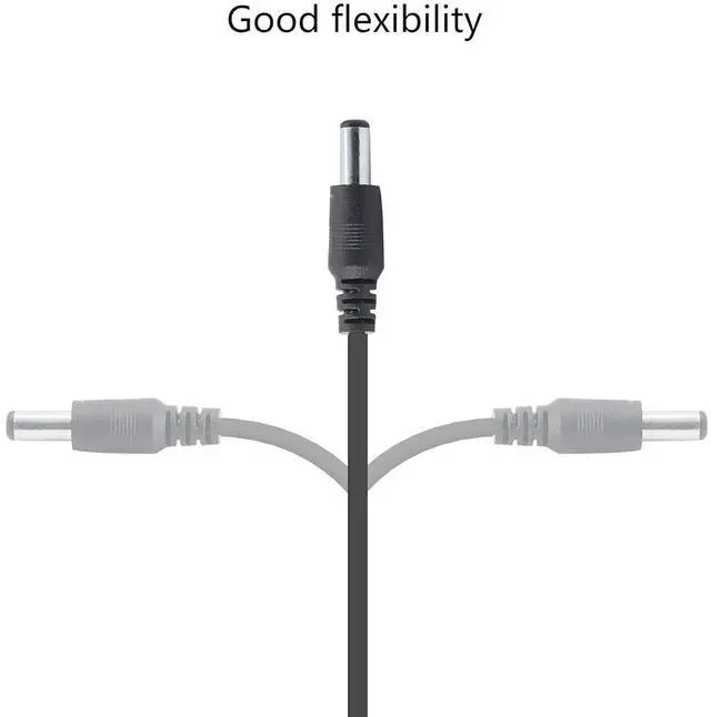 Main image of Right Angle DC to DC Male Power Cable,22AWG DC 5.5MM x 2.1MM Male to 90 Degree DC Male Plug Patch Wire Adapter Extension Cord for Strip Lihgt,CCTV,Car,Monitors,etc(2 Pcs)