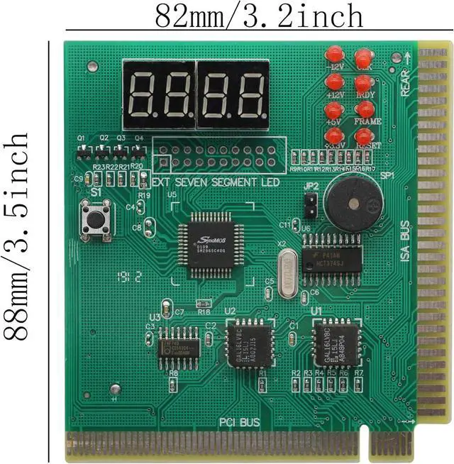Alt view image 2 of 5 - PC Diagnostic 4-Digit Card,Module Board Test & Measuring Module PC Computer Mother Board Debug Post Card Analyzer PCI Motherboard Tester Diagnostics Display for Desktop PC