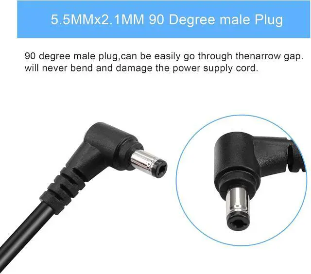 Alt view image 7 of 7 - DC Male to Male Power Extension Cable 18AWG DC 5.5MM x 2.1MM Male to Male 90 Degree Right Angle Plug Power Extension Cord for Strip Lihgt,CCTV,Car,Monitors,etc(2 Pcs) (1m)