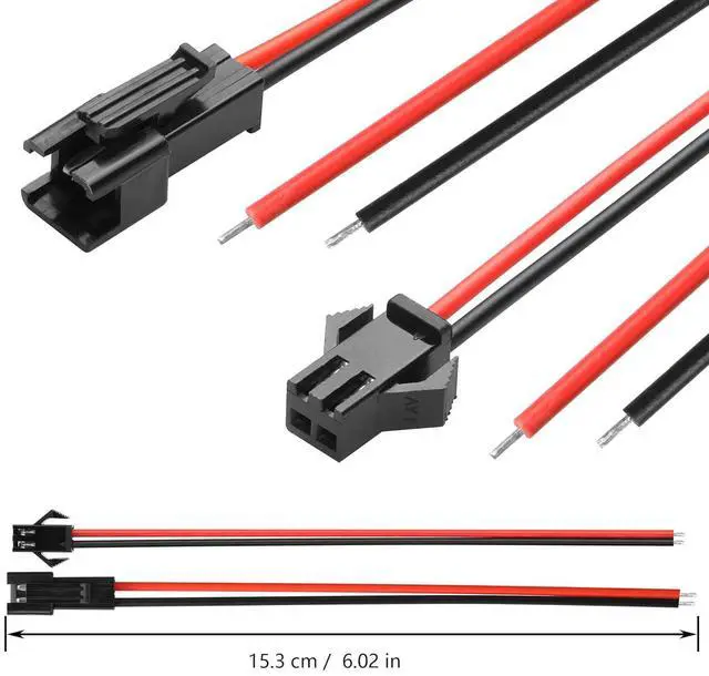 Alt view image 4 of 6 - 10 Pairs JST SM 3-Pin Cable 22AWG 3-Pin SM Male/Female Paired Connector Electrical Cable for LED Light Strips,Chassis Fans,RC Toys,etc(6.02 Inch)(3 PIN)