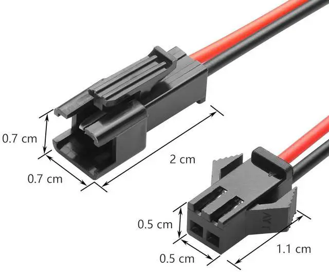 Alt view image 2 of 6 - 10 Pairs JST SM 3-Pin Cable 22AWG 3-Pin SM Male/Female Paired Connector Electrical Cable for LED Light Strips,Chassis Fans,RC Toys,etc(6.02 Inch)(3 PIN)
