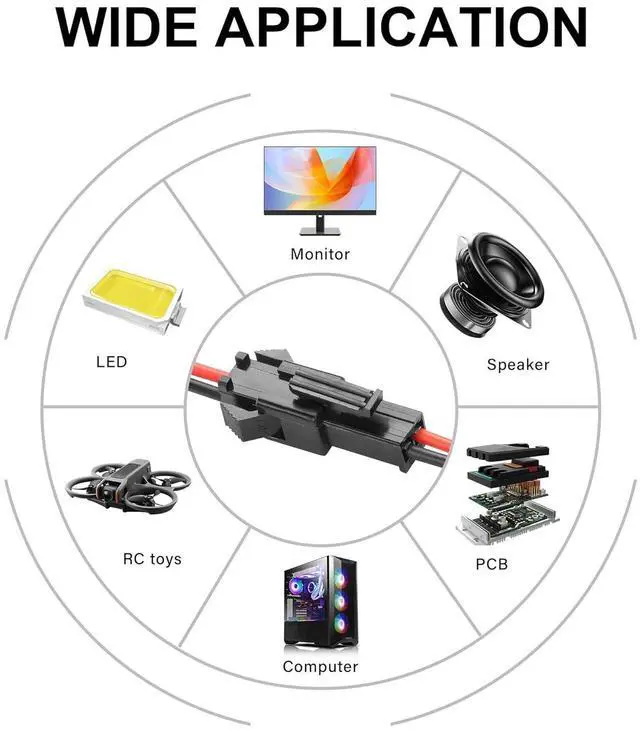 Alt view image 5 of 6 - 10 Pairs JST SM 3-Pin Cable 22AWG 3-Pin SM Male/Female Paired Connector Electrical Cable for LED Light Strips,Chassis Fans,RC Toys,etc(6.02 Inch)(3 PIN)