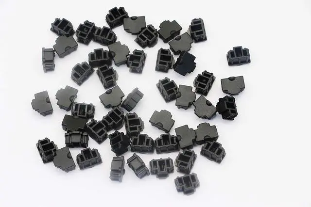 Alt view image 5 of 5 - 50PCS RJ45 Anti Dust Cover Cap Protector Protects Ethernet Hub Port by FENGQLONG (Black-Small)