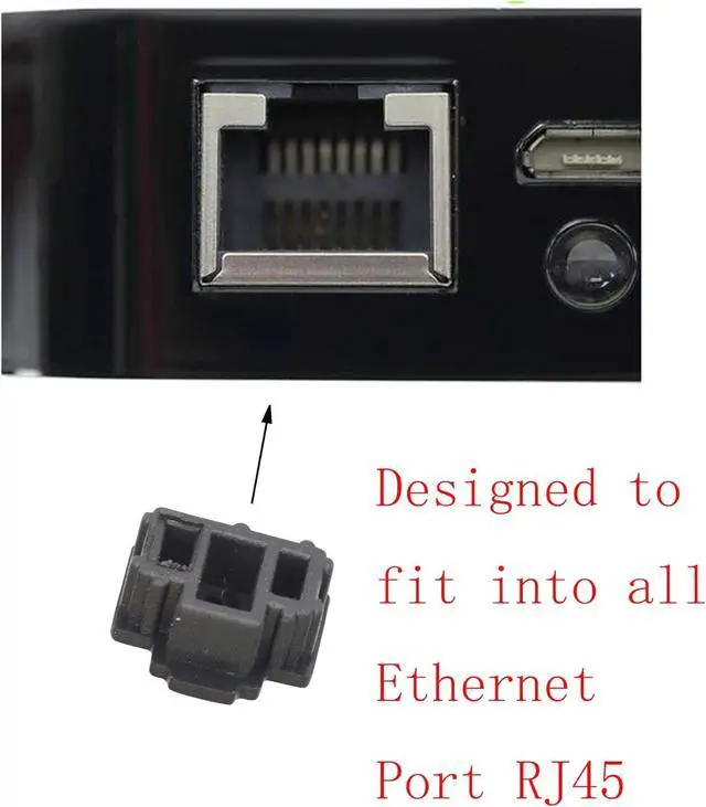 Alt view image 3 of 5 - 50PCS RJ45 Anti Dust Cover Cap Protector Protects Ethernet Hub Port by FENGQLONG (Black-Small)