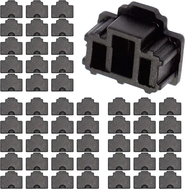 Main image of 50PCS RJ45 Anti Dust Cover Cap Protector Protects Ethernet Hub Port by FENGQLONG (Black-Small)