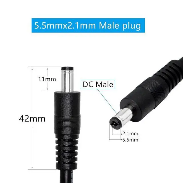 Alt view image 6 of 7 - DC Power Extension Cable,DC 5.5mm x 2.1mm Male to Female Power Adapter Cable,3FT 18AWG Heavy Duty Cord for 12V CCTV Wireless IP Camera,LED,Car,More.-2PCS