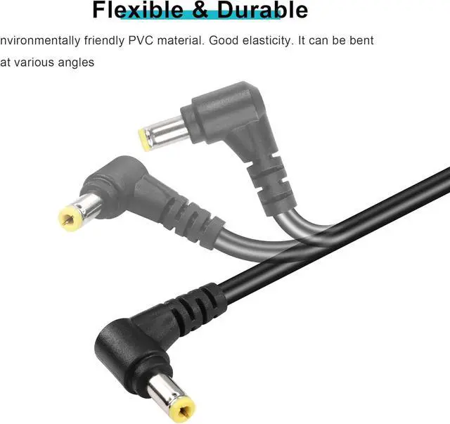 Alt view image 7 of 7 - DC 5.5mm x 2.5mm Power Extension Cable.18AWG DC5525 90 Degree Male to Female Power Adapter Cable for Security Camera,LED Strip Light Etc. (3m/9.8FT)
