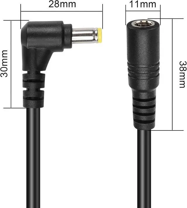 Alt view image 6 of 7 - DC 5.5mm x 2.5mm Power Extension Cable.18AWG DC5525 90 Degree Male to Female Power Adapter Cable for Security Camera,LED Strip Light Etc. (3m/9.8FT)