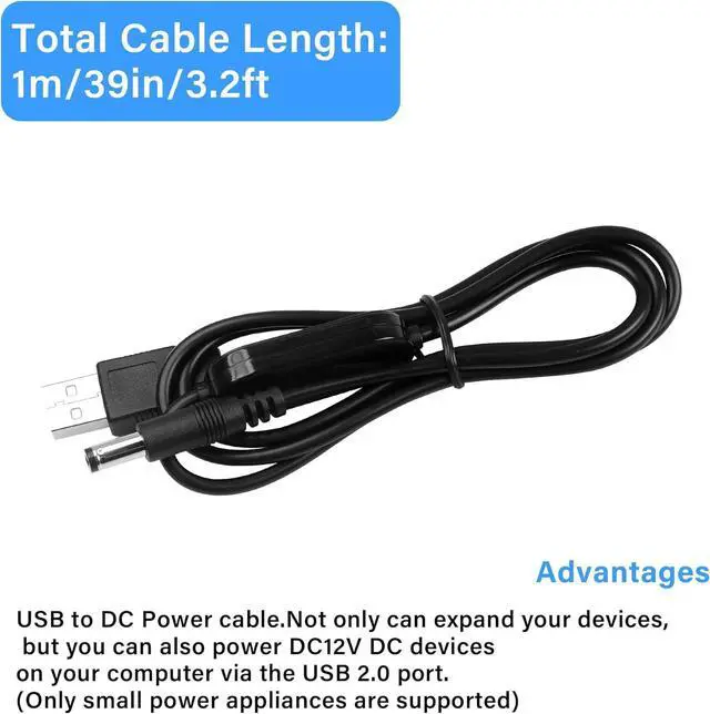 Alt view image 2 of 7 - LED Strip Touch Dimmer 12V 3A USB Male to 5.5x2.5mm DC Male Controller Switch Extension Power Cord Connector Single Colour Dimming Switch Controller for LED Strip Light(3.28ft)