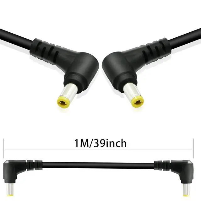 Alt view image 5 of 7 - 2 PCS DC 5.5MM x 2.5MM 90 Degree Male to Male Plug Cable, 18AWG Right Angle DC5525 Power Cable Extension Cord for Strip Lihgt,CCTV,Monitors,etc(1m)