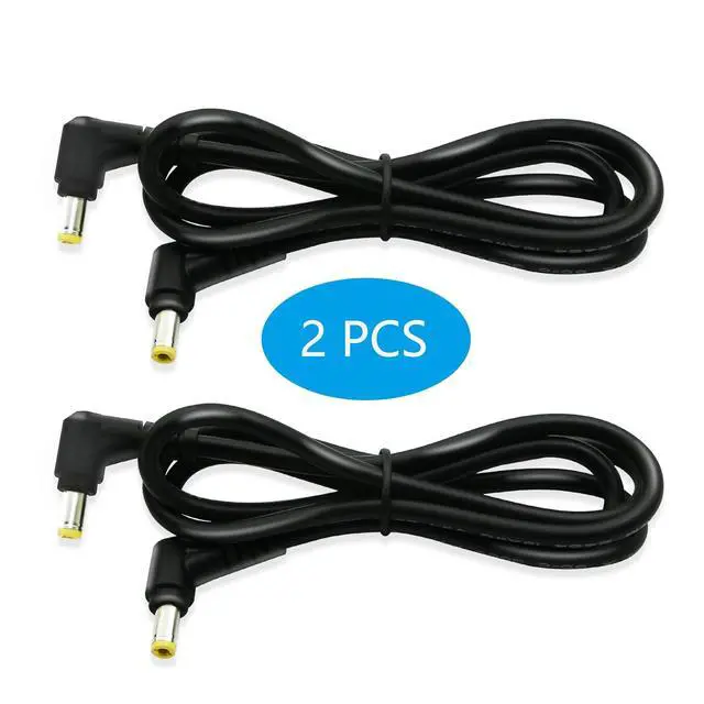 Alt view image 3 of 7 - 2 PCS DC 5.5MM x 2.5MM 90 Degree Male to Male Plug Cable, 18AWG Right Angle DC5525 Power Cable Extension Cord for Strip Lihgt,CCTV,Monitors,etc(1m)