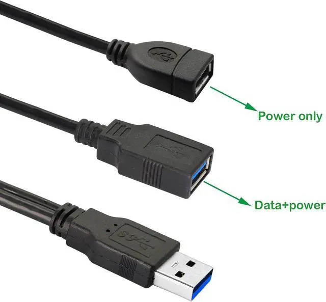 Alt view image 6 of 6 - USB 3.0 Splitter Cable,USB Type A 3.0 Male to 3.0 Female and 2.0 Female Y Extension Splitter Cable for PC,Laptop,Length 30cm