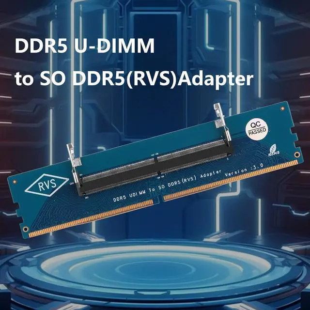 Alt view image 6 of 6 - Desktop DDR5 to Laptop DDR5 Adapter Card DDR5 U-DIMM to SO DDR5(RVS) Adapter for Desktop and Laptop DDR5 Memory Modules
