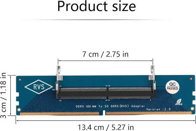 Alt view image 2 of 6 - Desktop DDR5 to Laptop DDR5 Adapter Card DDR5 U-DIMM to SO DDR5(RVS) Adapter for Desktop and Laptop DDR5 Memory Modules