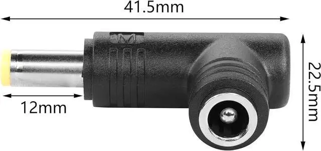 Alt view image 3 of 7 - DC Power Connector Adapter 90 Degree Angle 5.5mm x 2.5mm Male Plug to 5.5mm x 2.5mm Female Jack Coupler Converter for Laptop Portable Power Source CCTV Camera Strip Lighting (5PCS)