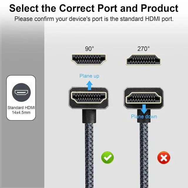 Alt view image 2 of 7 - 4K HDMI Extension Cable 90 Up Angled Degree HDMI Male to Female Extension Cable 4K @60HZ HDMI Short Cable for HDTV,Blu-ray Player,Projector,Monitor,Home Theater,etc(Up Angle)