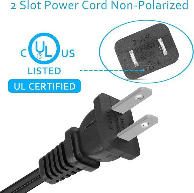 Alt view image 7 of 7 - AC 2 Prong C8 Power Cord, Standard 2 Slot Coiled Power Cord 6.5 FT for TV, Printer, Monitor