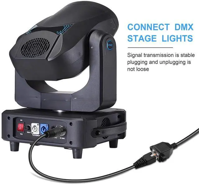 Alt view image 6 of 6 - 3 Pin XLR to RJ45 Converter Cable - XLR DMX Cable for Speaker, Mixers, Sound and Stage Lighting Equipment - 30cm/1Ft (2 PCS)