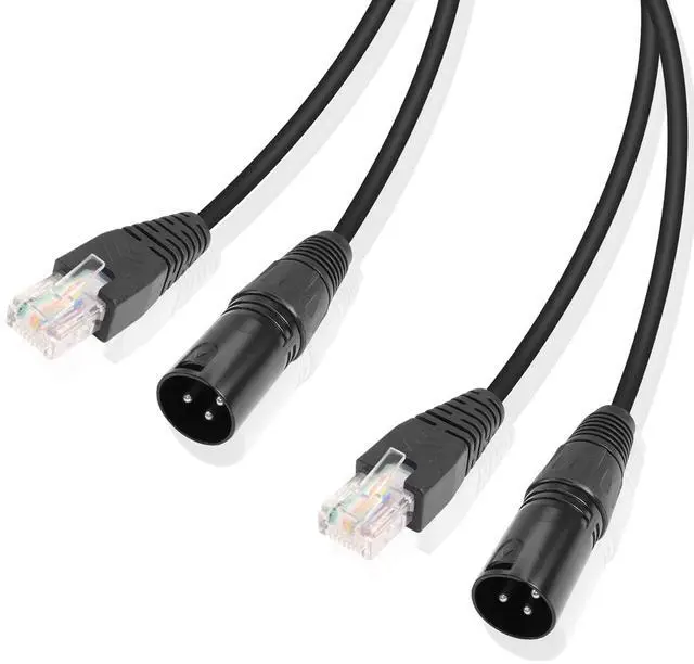 Main image of 3 Pin XLR to RJ45 Adapter - DMX XLR Male to RJ45 Male Connector Extension Cable (30CM/11.8in) for Amplifiers, Mixers, KTV Equipment, Lighting and Sound