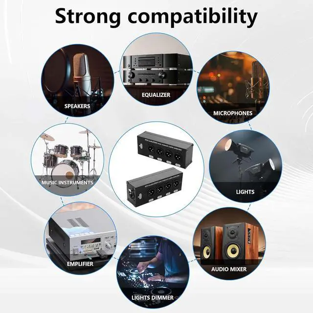 Alt view image 4 of 7 - 2PCS 4-Channel DMX XLR to Ethernet Extender Male to RJ45 Ethercon Cable Multi Extender for Stage Lighting and Home Recording Studio Compatible