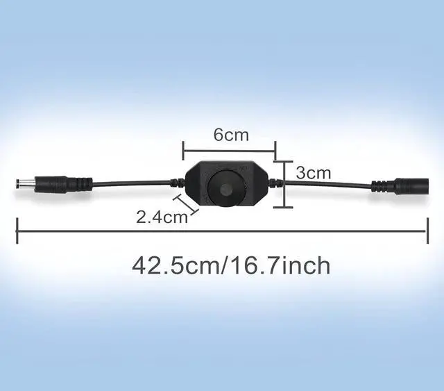 Alt view image 3 of 6 - LED Strip Light Dimmer Switch DC 12V 24V Brightness Adjustable Controller for Single Color 5050 3528 2835 5630 LED Strip Light