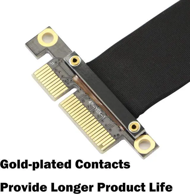 Alt view image 6 of 6 - PCIe 4X Extension Cable, PCI-Express 3.0 Male to Female Riser Cable PCI-E Extender Adapter Jumper for Graphics Card, 23cm 180 Degree