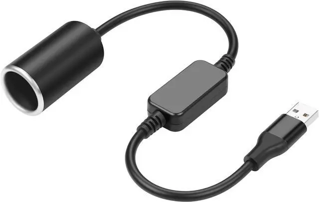 Main image of USB A Male to 12V 18W Cigarette Lighter Booster Cable Socket Adapter Power Cable for Dash Cam, GPS, Car Led Light Strips, and Other Automotive Electronics(0.98FT/0.3M) (1)