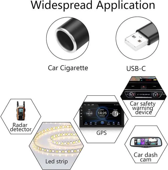 Alt view image 3 of 7 - USB A Male to 12V 18W Cigarette Lighter Booster Cable Socket Adapter Power Cable for Dash Cam, GPS, Car Led Light Strips, and Other Automotive Electronics(0.98FT/0.3M) (1)