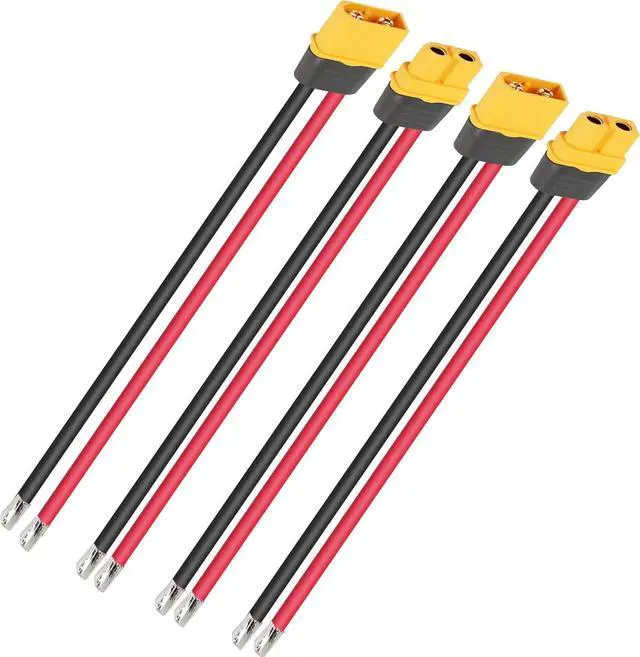Main image of 2 Pairs XT60H Plug Male Female Connector Pigtails Cable 1Ft 12AWG 4 Pcs XT60H-M XT60H-F Extension Cable for RC Lipo Battery FPV Drone 30CM