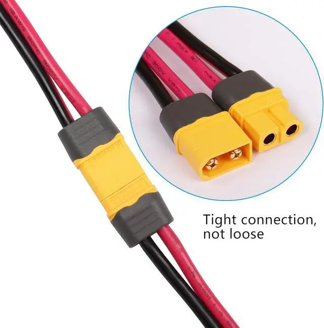 Alt view image 4 of 7 - 2 Pairs XT60H Plug Male Female Connector Pigtails Cable 1Ft 12AWG 4 Pcs XT60H-M XT60H-F Extension Cable for RC Lipo Battery FPV Drone 30CM