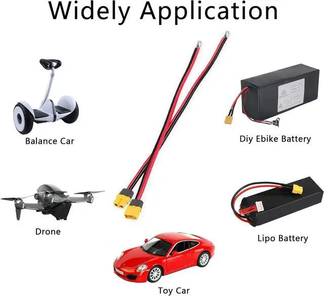 Alt view image 3 of 7 - 2 Pairs XT60H Plug Male Female Connector Pigtails Cable 1Ft 12AWG 4 Pcs XT60H-M XT60H-F Extension Cable for RC Lipo Battery FPV Drone 30CM