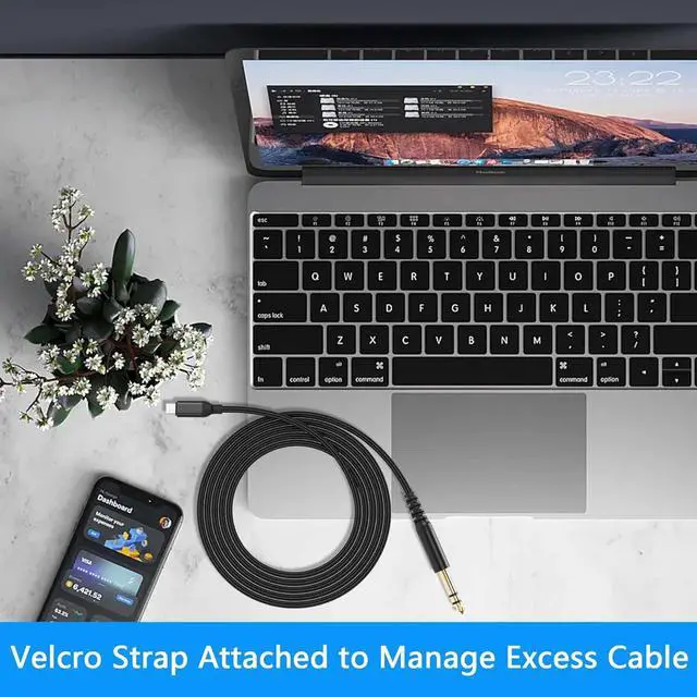 Alt view image 2 of 6 - USB C to 6.35mm 1/4 inch TRS Audio Aux Jack Cable 3.3FT USB Type C to Male Adapter Cable Compatible with Mobile Phone AMP, Speaker, Mixer (Level 3)