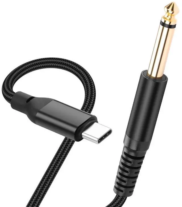 Main image of USB C to 6.35mm 1/4 inch TRS Audio Aux Jack Cable 3.3FT USB Type C to Male Adapter Cable Compatible with Mobile Phone AMP, Speaker, Mixer (Two Levels)