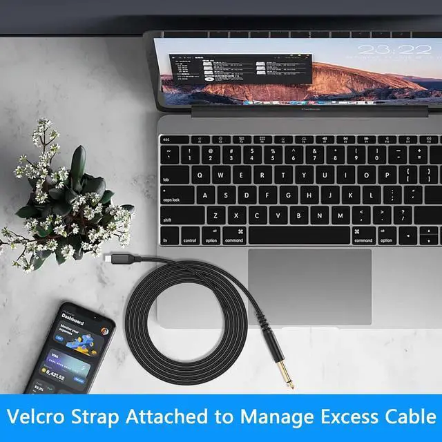 Alt view image 7 of 7 - USB C to 6.35mm 1/4 inch TRS Audio Aux Jack Cable 3.3FT USB Type C to Male Adapter Cable Compatible with Mobile Phone AMP, Speaker, Mixer (Two Levels)