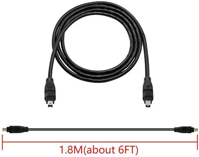 Alt view image 4 of 6 - 6FT FireWire IEEE 1394 Cable,4 Pin to 4 Pin Male to Male Cord,FireWire 400 DV iLink Cable for Laptop to Camcorder