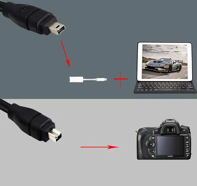Alt view image 6 of 6 - 6FT FireWire IEEE 1394 Cable,4 Pin to 4 Pin Male to Male Cord,FireWire 400 DV iLink Cable for Laptop to Camcorder