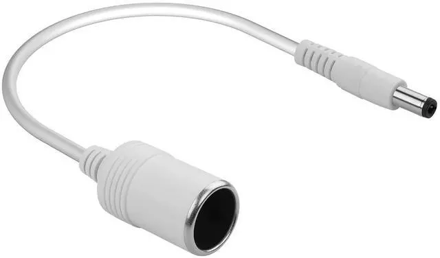 Main image of White 12/24V Cigarette Lighter Socket Power Supply Cable 18AWG DC 5.5x2.5mm Male Plug to Cigarette Lighter Female Plug Conversion Cable for Car Air Pump,Car Refrigerator etc(10.04 Inch)