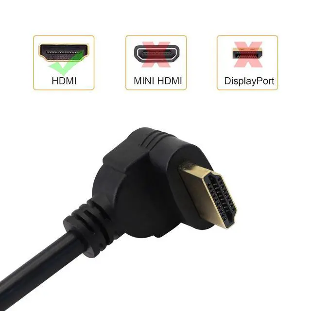 Alt view image 6 of 6 - Panel Mount 90 Degree Extension Cable,HDMI Femlae to 90 Degree UP Male Connector Wire, with Screw Hole Panel Mount,Support 4K 60hz 3D TV, Roku, Xbox360 eat. (Angle UP) 0.5m