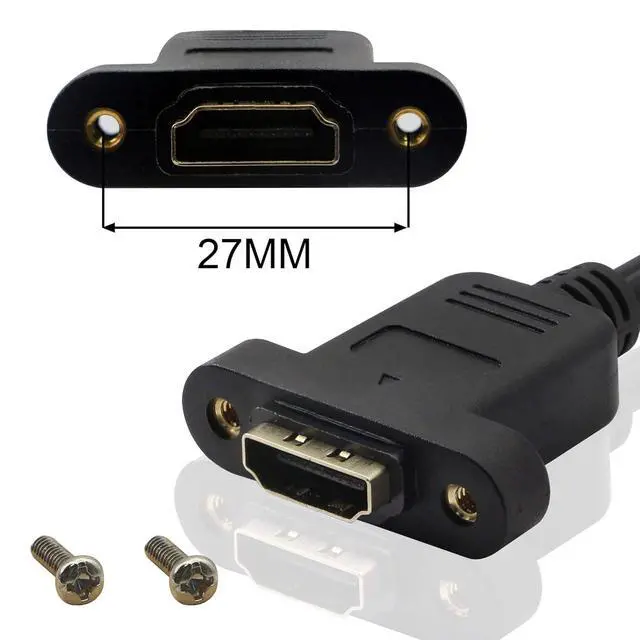 Alt view image 5 of 6 - Panel Mount 90 Degree Extension Cable,HDMI Femlae to 90 Degree UP Male Connector Wire, with Screw Hole Panel Mount,Support 4K 60hz 3D TV, Roku, Xbox360 eat. (Angle UP) 0.5m