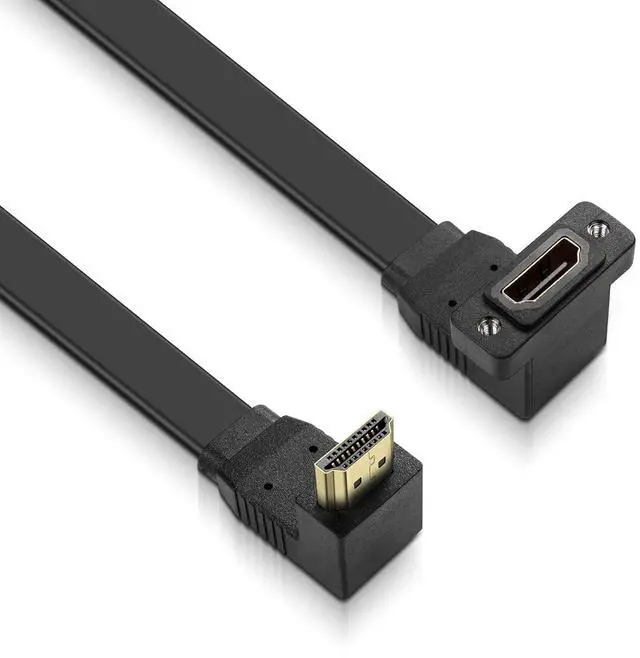 Alt view image 4 of 7 - HDMI Extension Cable 4K 60Hz HDMI Extender Cord High Speed 90-Degree Angle HDMI Male to Female Extension Wire (M/F)