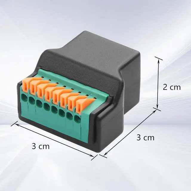 Alt view image 4 of 6 - 2 Pcs RJ45 8P8C Quick Connect Solderless Adapter RJ45 Female to 8-Pin Spring Terminal Network Extension Adapter for Cat5 Cat5e Cat6 Cat7 Ethernet Cable