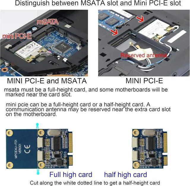 Alt view image 5 of 6 - Mini PCI-E to Dual 5 Pin 2 Prots USB Adapter,Mini PCI Express to 5 Pin 2 Port Female USB2.0 Converter Card Expansion Card for USB Wireless Mouse Receiver,USB Bluetooth Adapter USB WiFi Adapter Etc.