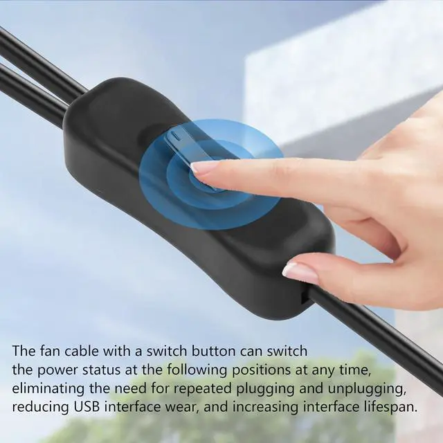 Alt view image 4 of 6 - 2 PCS USB to Large 3/4 Pin 1 to 2 Switch Fan Cable 5V USB-A Male to 5V Dual Large 3/4 Pin Female Chassis Fan Cable for Chassis Fans,CPU Fans etc(15.31 Inch) (Boost 4PIN)